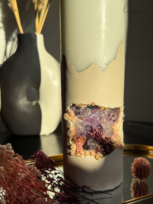 Lumânare de lux Améthyste Nude Essence – din ciment handmade