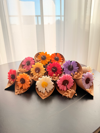 Lumânare Floare din Ceară Naturală de Soia, Parfumată (mini-buchet)