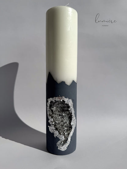 Lumânare de lux Éclat Gris Mystique – din ciment handmade