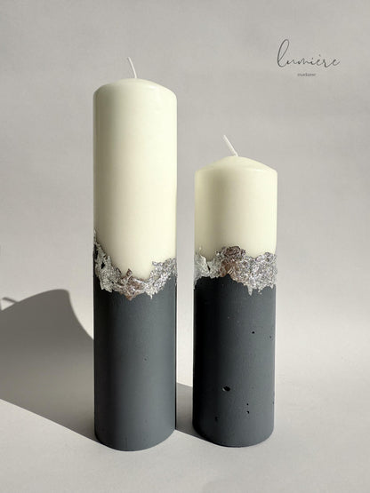 Lumânare de lux Fusion Gris Mystique – din ciment handmade