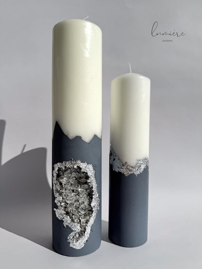 Lumânare de lux Fusion Gris Mystique – din ciment handmade