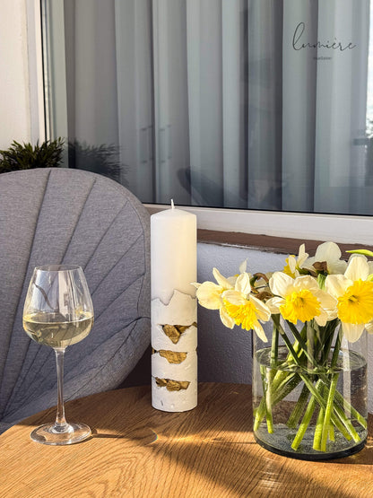 Lumânare de lux Éclat Pur Blanc – din ciment handmade