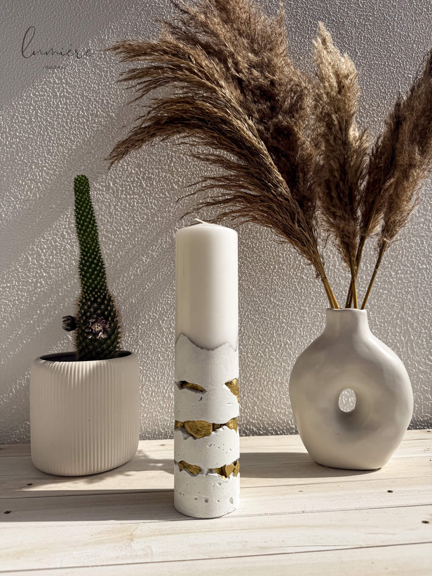 Lumânare de lux Éclat Pur Blanc – din ciment handmade