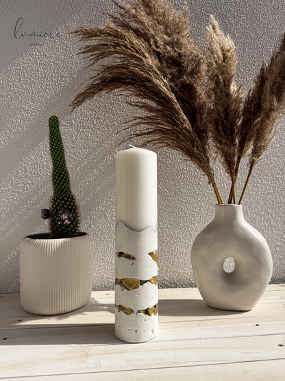 Lumânare de lux Éclat Pur Blanc – din ciment handmade