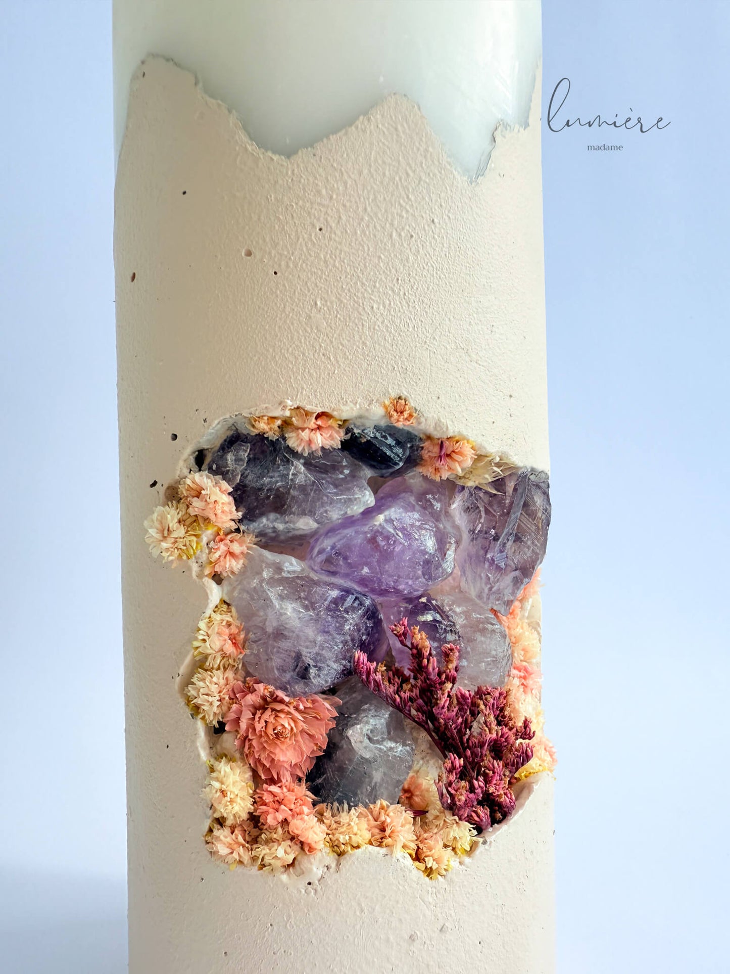 Lumânare de lux Améthyste Nude Essence – din ciment handmade