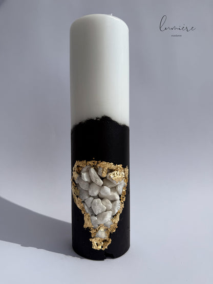 Lumânare de lux Stone Noir Élégance – din ciment handmade