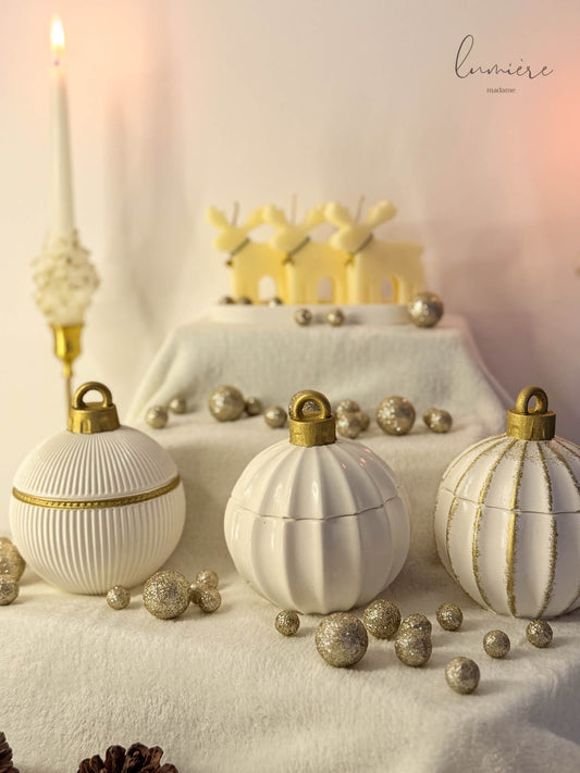 lumanare in glob ceramic de craciun cadou craciun premium