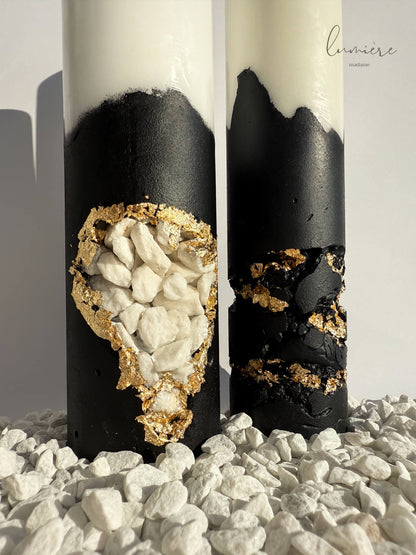 Lumânare de lux Stone Noir Élégance – din ciment handmade
