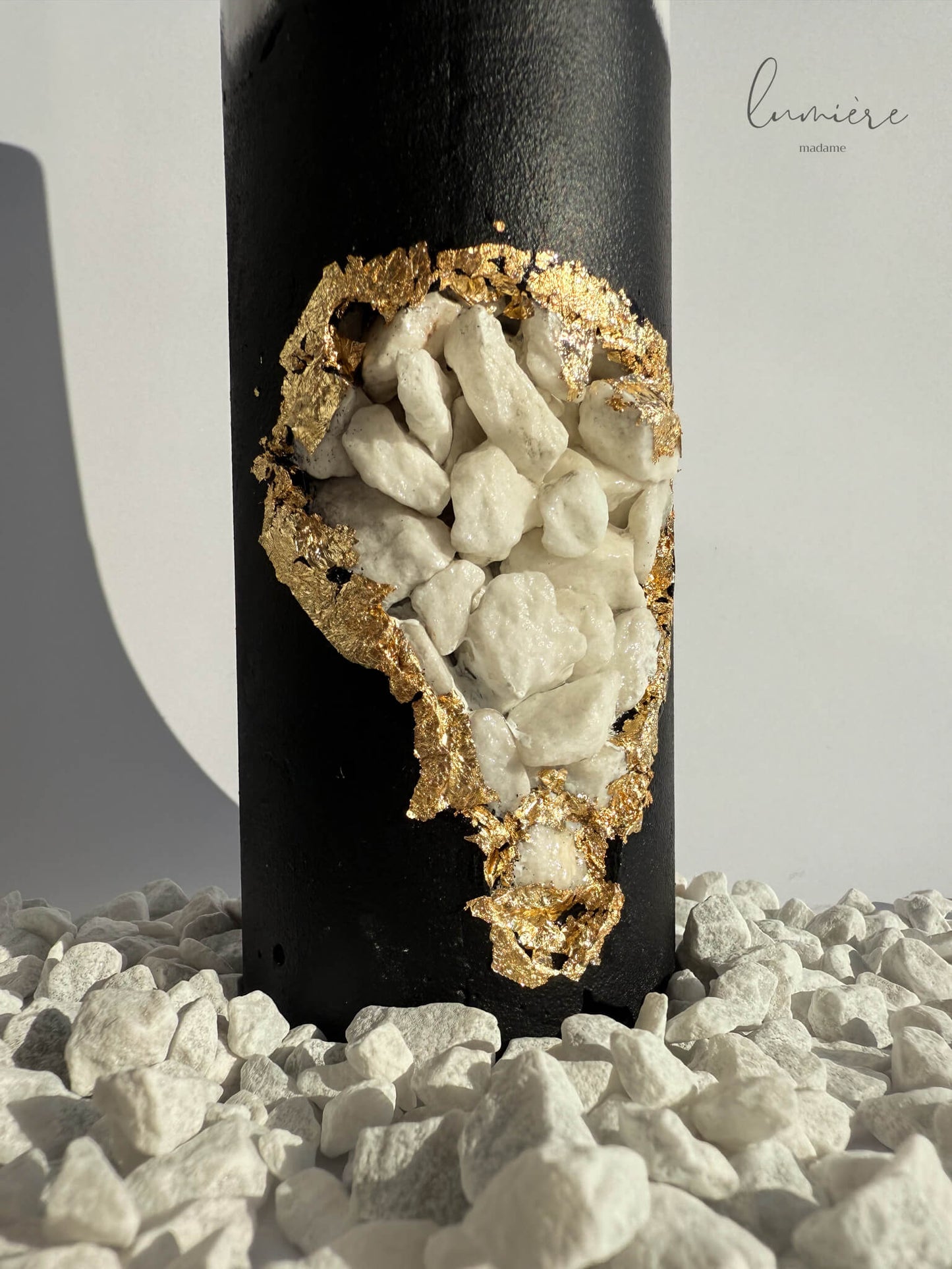 Lumânare de lux Stone Noir Élégance – din ciment handmade