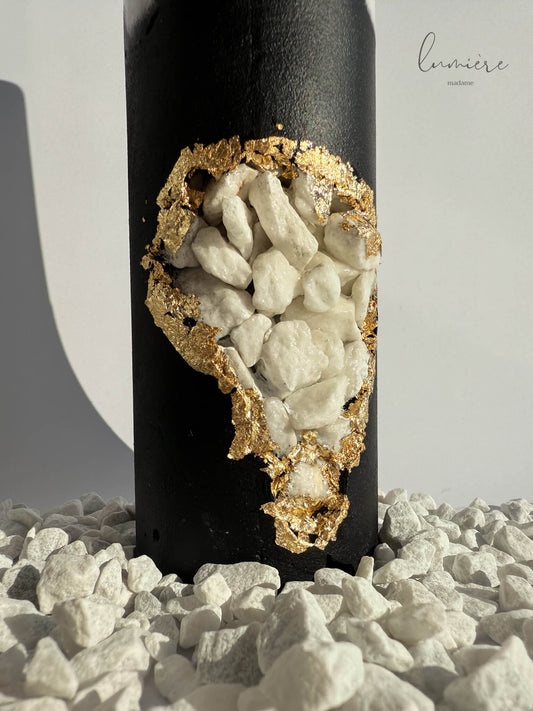 Lumânare de lux Stone Noir Élégance – din ciment handmade
