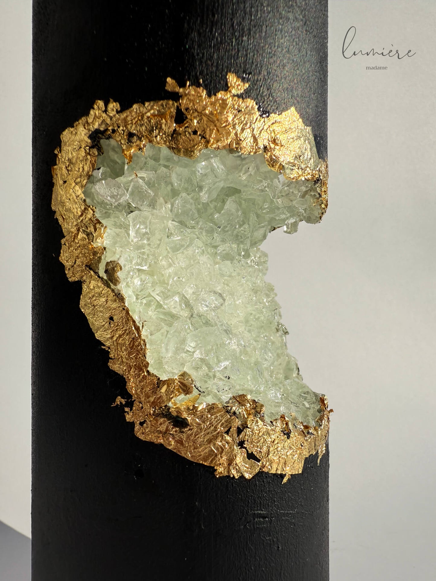 Lumânare de lux Crystal Noir Élégance – din ciment handmade