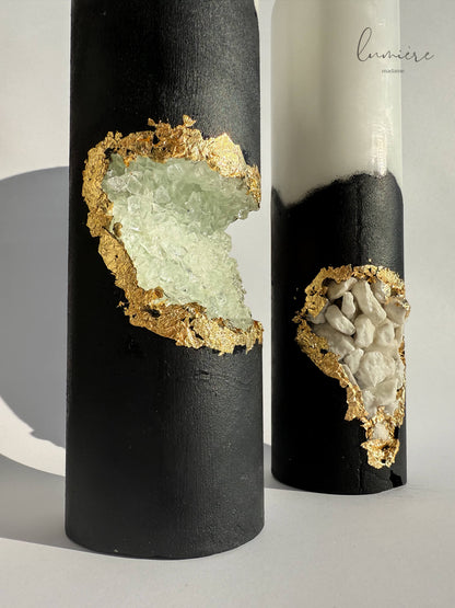 Lumânare de lux Crystal Noir Élégance – din ciment handmade