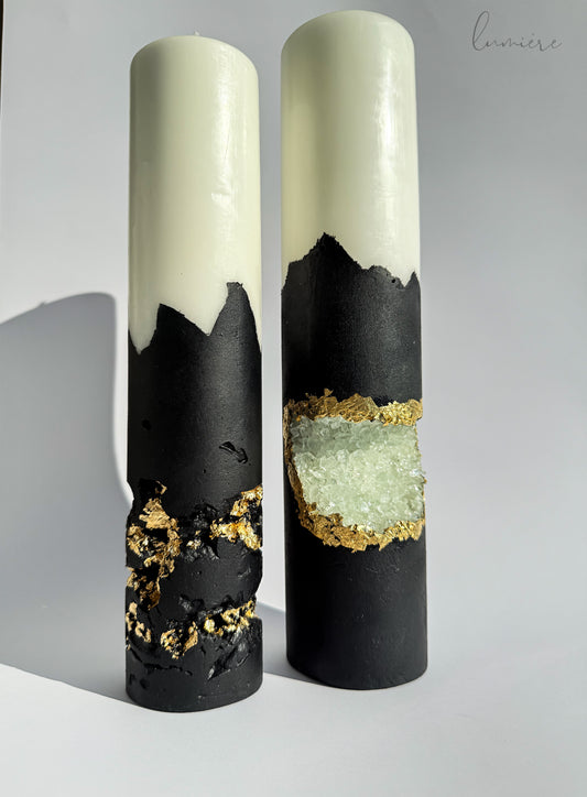 Obsidian Noir Élégance Concrete Candle