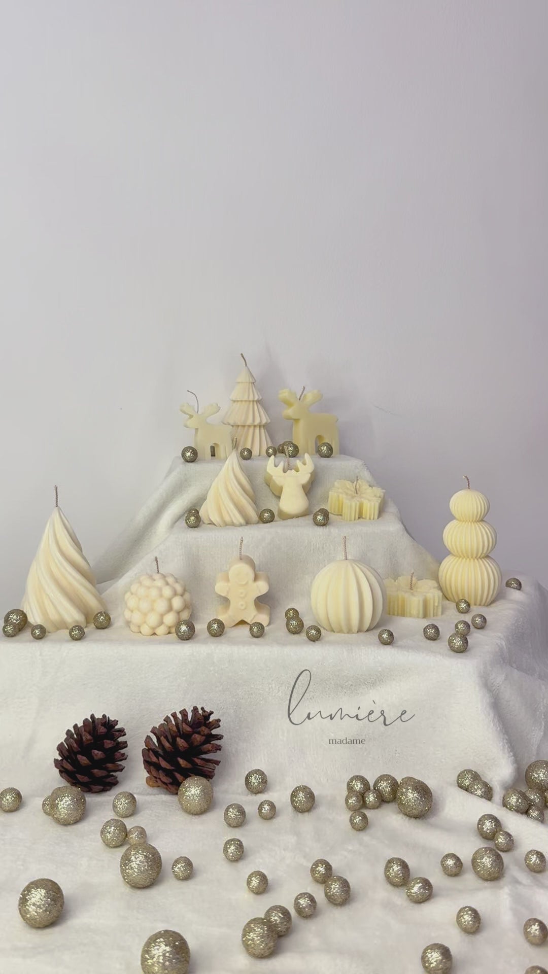 set lumanari de craciun colectie alba 