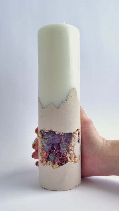Lumânare de lux Améthyste Nude Essence – din ciment handmade