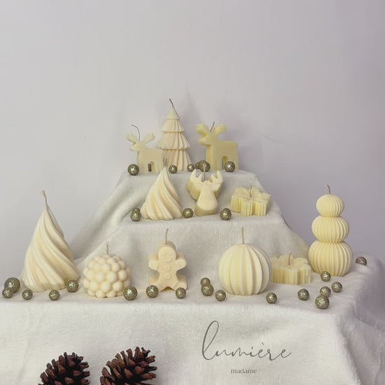 colectie de craciun din lumanari de ceara de soia parfumata