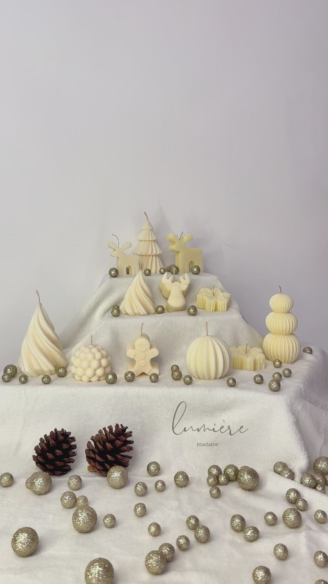 colectie de craciun din lumanari de ceara de soia parfumata