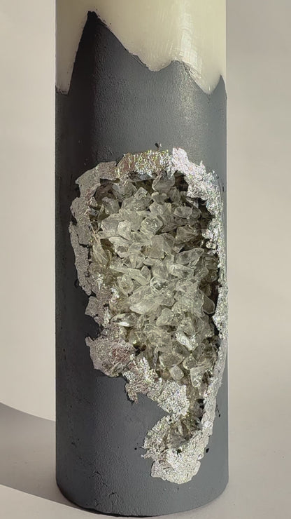 Lumânare de lux Éclat Gris Mystique – din ciment handmade