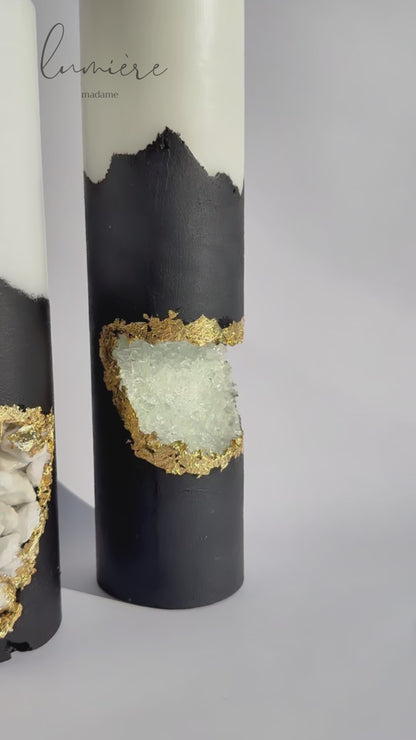 Lumânare de lux Stone Noir Élégance – din ciment handmade