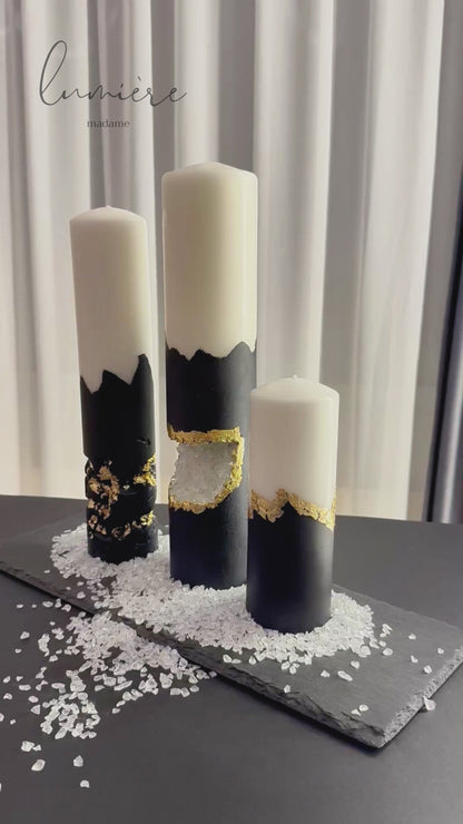 Lumânare de lux Obsidian Noir Élégance – din ciment handmade