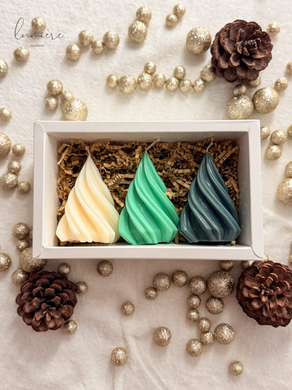 set cu 3 lumanari din ceara de soia spirala micii colorati si parfumati